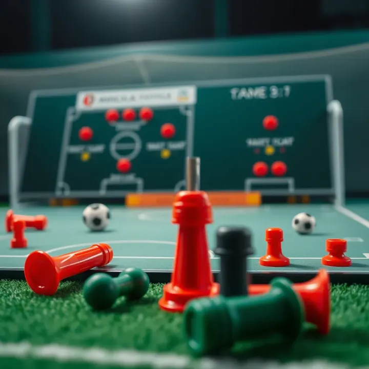 Football tactics board with strategic game plan and markers