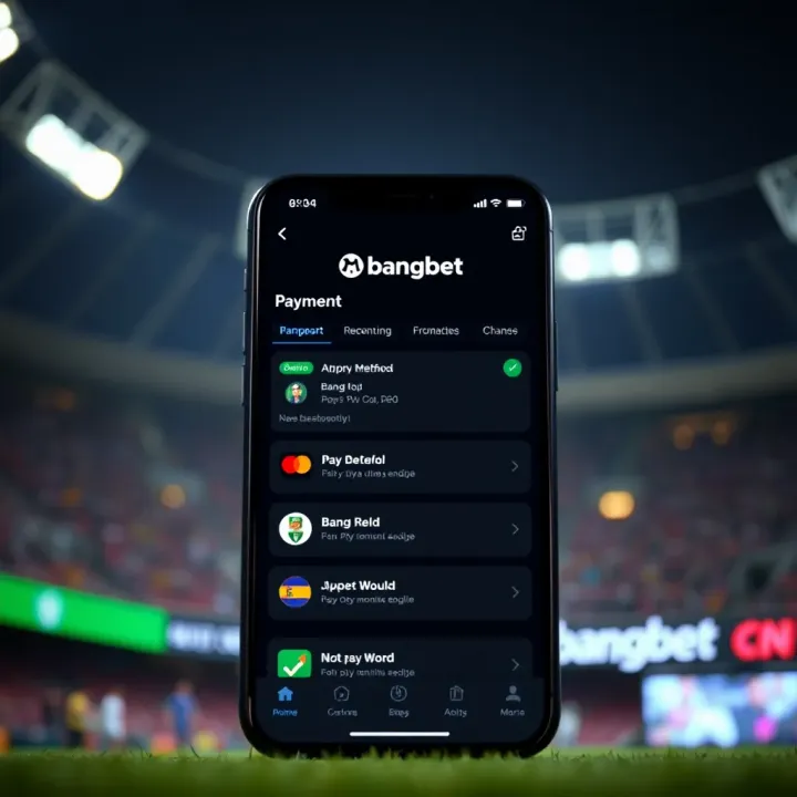Bangbet app screen highlighting payment methods and customer support features for Nigerian users