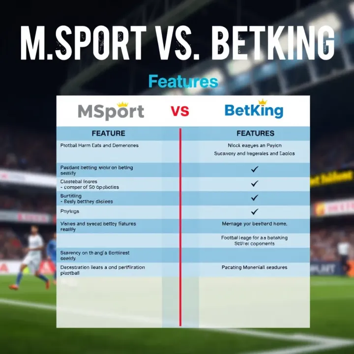 Comparison chart showing features and benefits of Msport and BetKing betting platforms