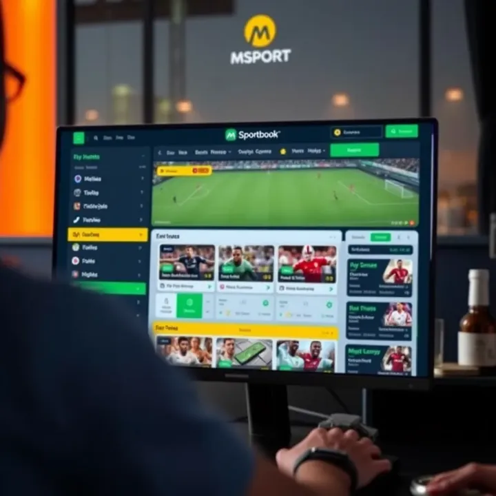 MSport Sportsbook Platform Showcasing Extensive Sports Markets User interface displaying diverse sports markets and live betting options on an online sportsbook platform