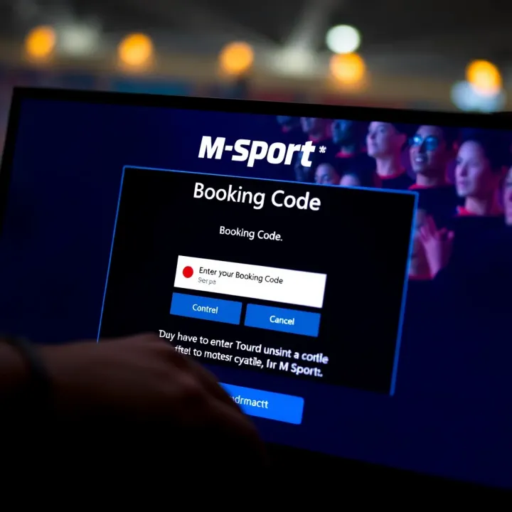 Notification screen showing successful booking code submission and confirmation message