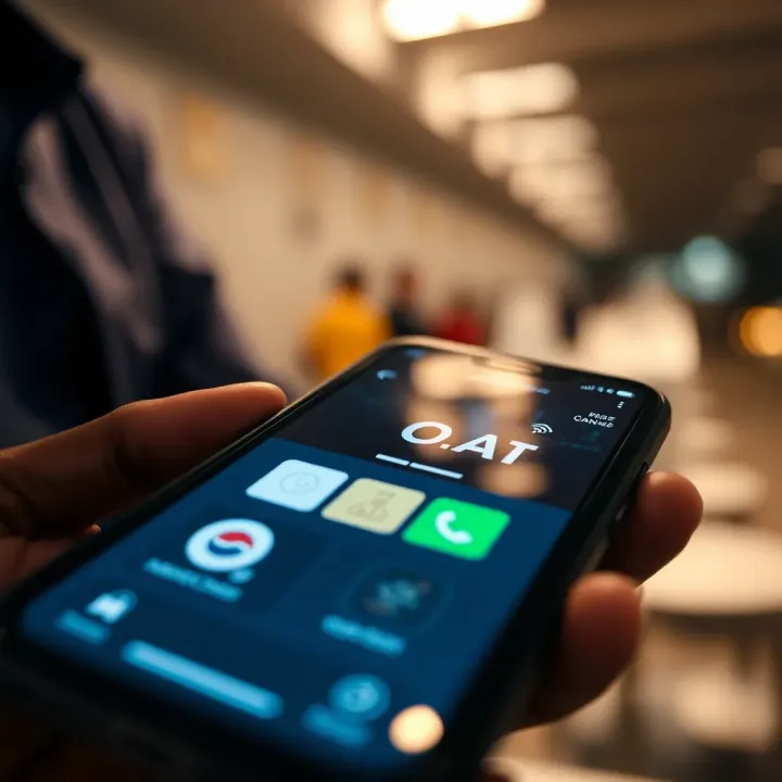Close-up of a secure digital transaction on a mobile device with Nigerian currency icons