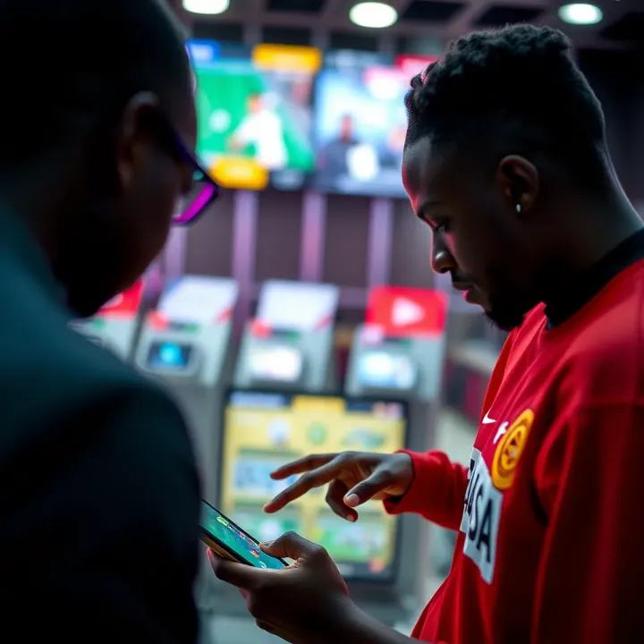 Users engaging with Msport Games on mobile devices in a dynamic environment