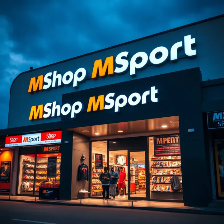 Exterior view of Shop MSport with clear signage and inviting entrance