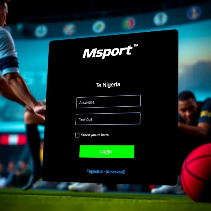 Msport Nigeria Login Interface Overview User interface showing login screen of Msport Nigeria platform with input fields and login button