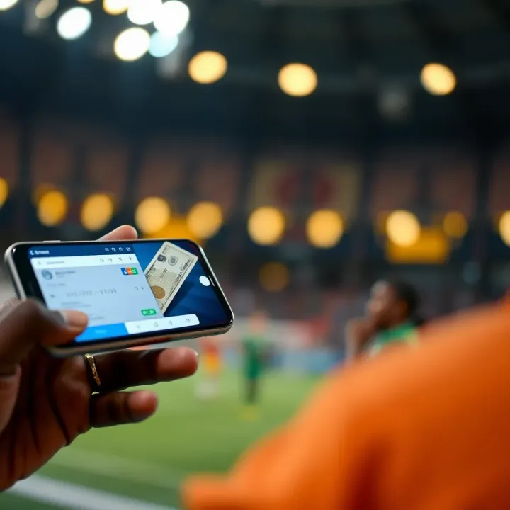 Illustration of a digital wallet transferring funds to an online betting account on a smartphone