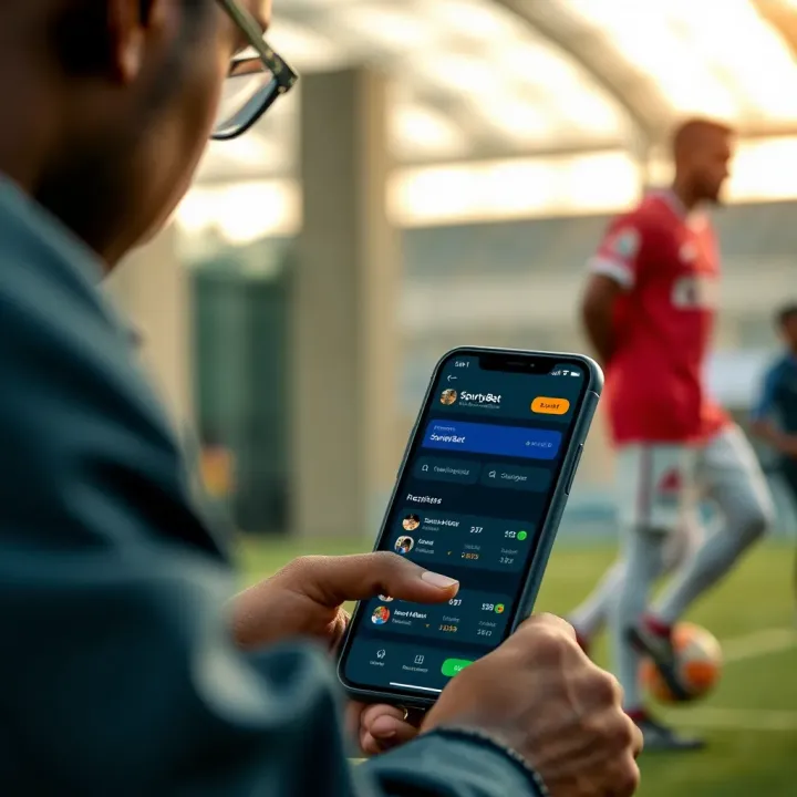 User registering and navigating SportyBet platform on mobile device