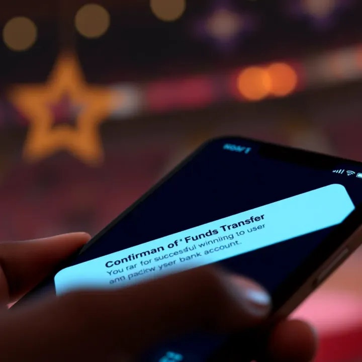 Secure transaction confirmation on MSport app indicating successful transfer of winnings to user's bank account