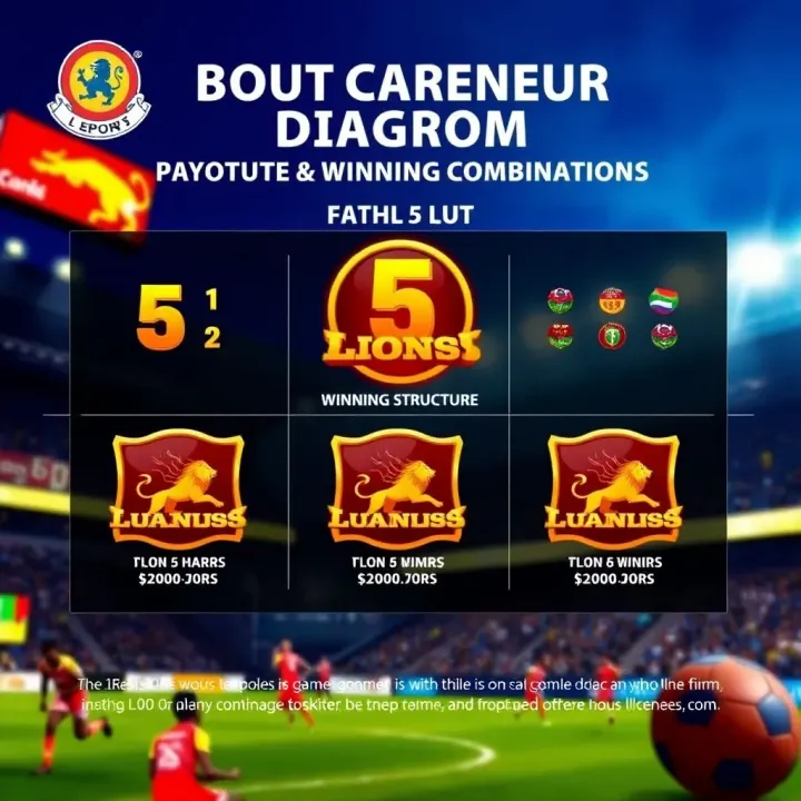 Payout Structure and Winning Combinations in MSport 5 Lions Demo Diagram illustrating the payout structure and winning combinations in the 5 Lions demo slot game