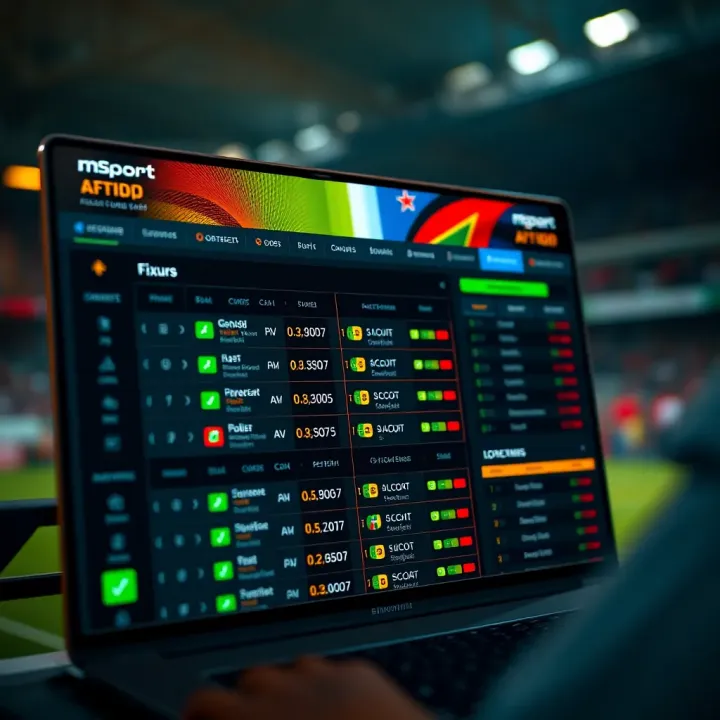 Betting interface on MSport platform displaying odds and betting options for African Cup of Nations fixtures