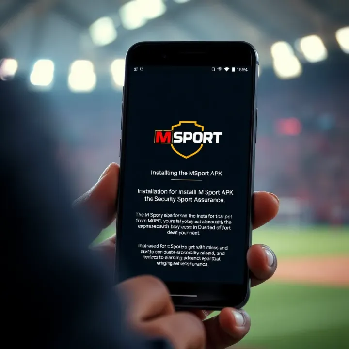 Installing MSport APK with Security Assurance Android phone showing installation confirmation for MSport APK with security notification