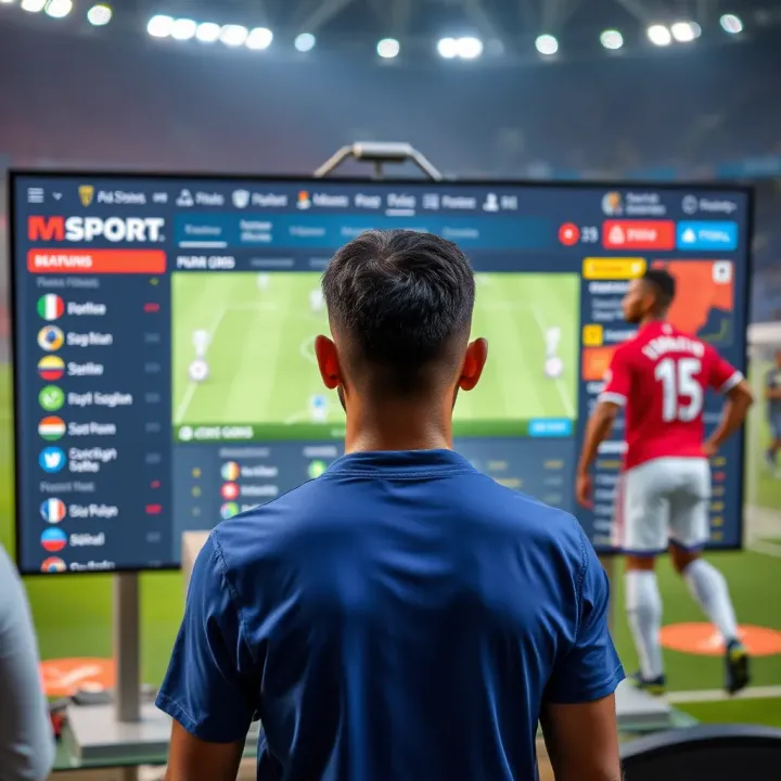 Illustration of a digital betting platform interface highlighting MSport features for Nigerian users