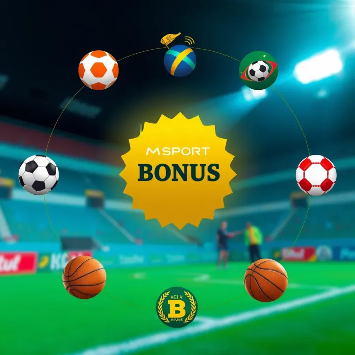 Graphic showing various sports icons connected to a bonus symbol representing betting rewards