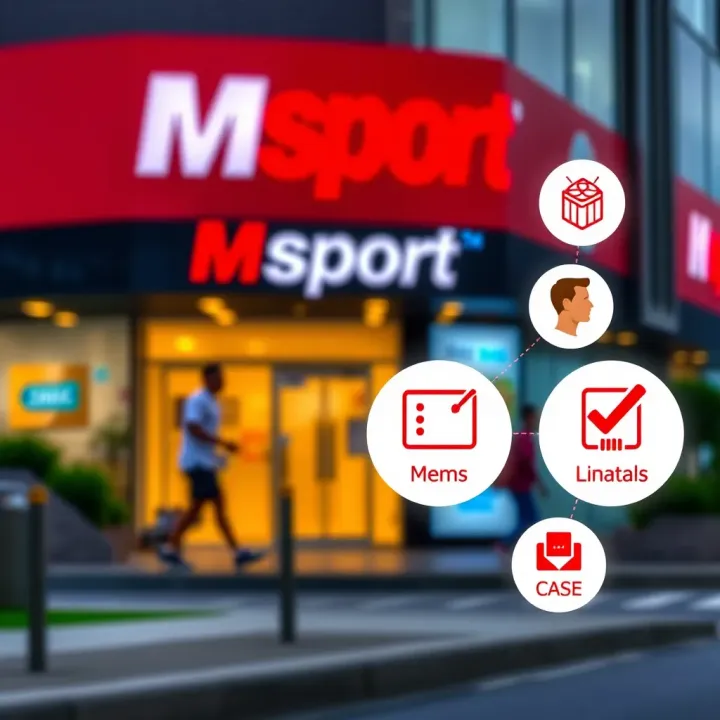 Illustration of communication icons representing various contact methods for Msport services