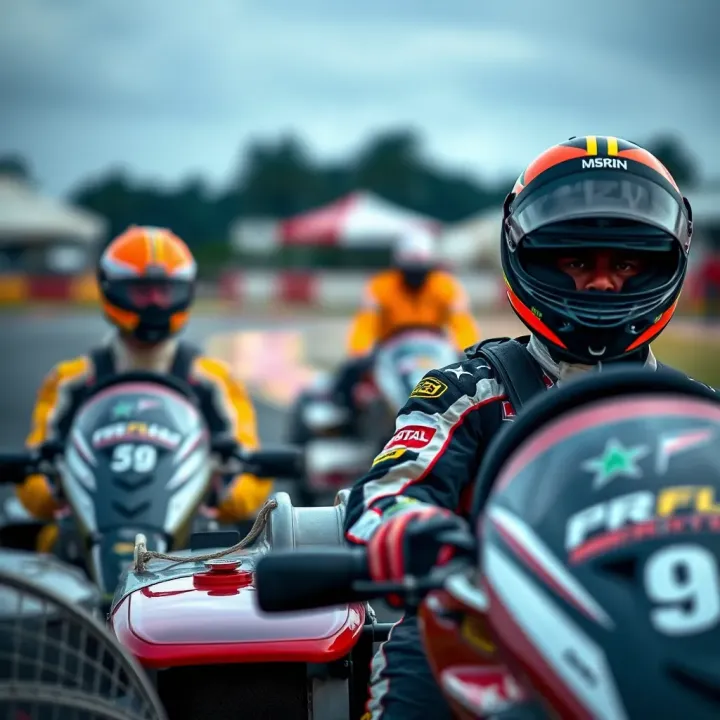 Racecar drivers following safety protocols during a motorsport event in Nigeria