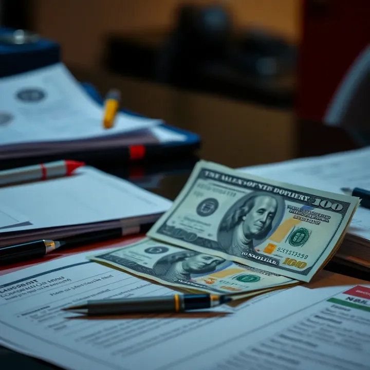 Financial documents and US dollar notes on a table representing the Msport dollar account benefits for Nigerians