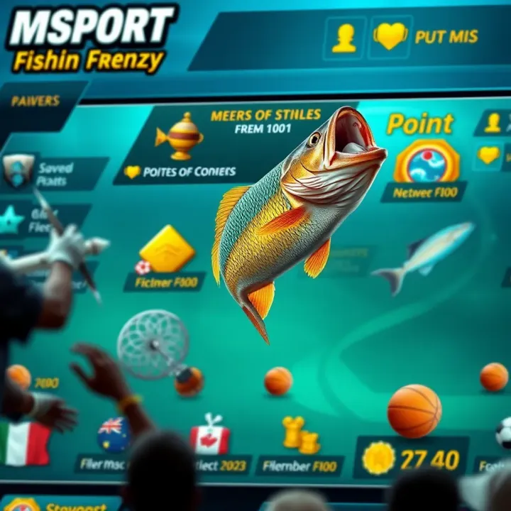 Exciting gameplay interface of MSport Fishin Frenzy showing points and rewards