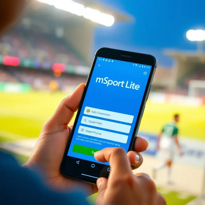 Registering on mSport Lite Platform in Nigeria Mobile phone screen displaying mSport Lite registration interface with form fields