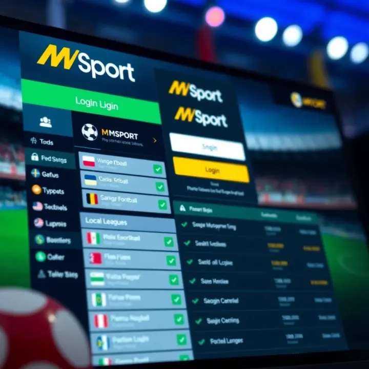 User interface displaying MSport login page with football betting options