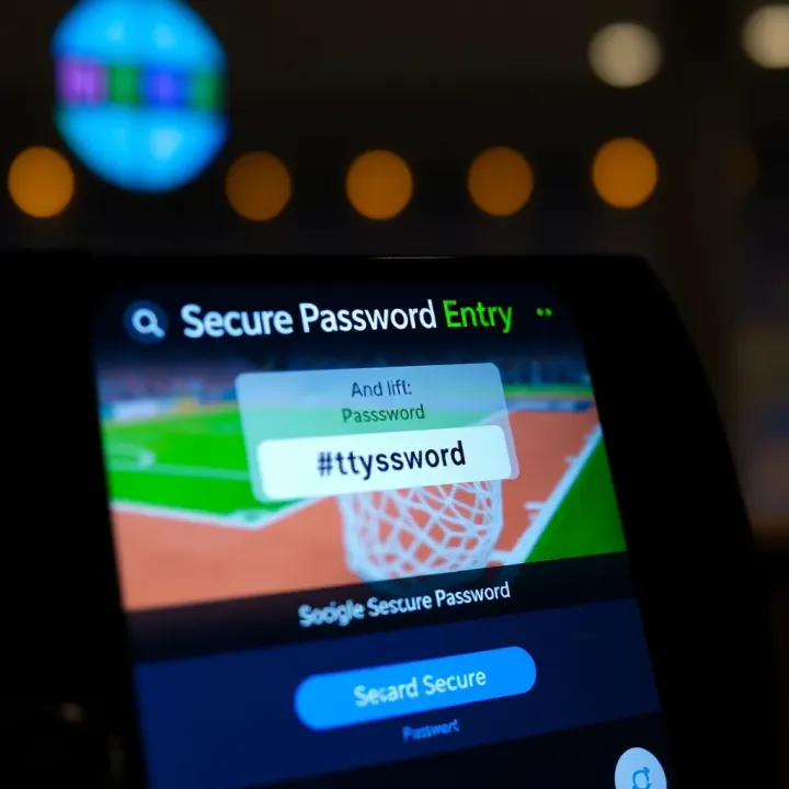 Secure login interface with password entry on digital device screen