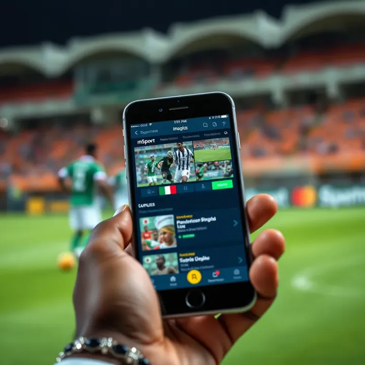 Accessing Nigerian Sports Highlights on Digital Platforms Digital interface showing Nigerian sports news updates on a mobile device