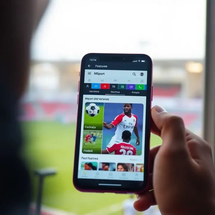 MSport Old Version Features Displayed on Mobile Device Interface showcasing features of MSport old version on a smartphone screen