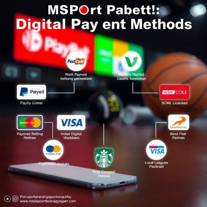 Digital Payment Methods Supported by MSport Paga Graphic showing various digital payment methods available for sports betting withdrawals