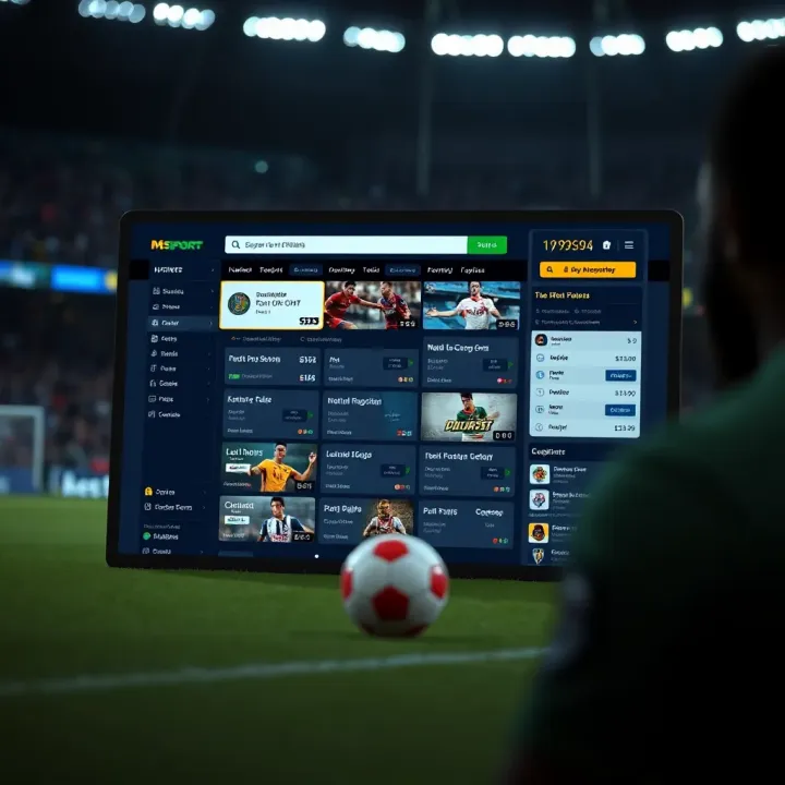 Overview of MSport Paris Sportif website showcasing various sports betting markets and payment options