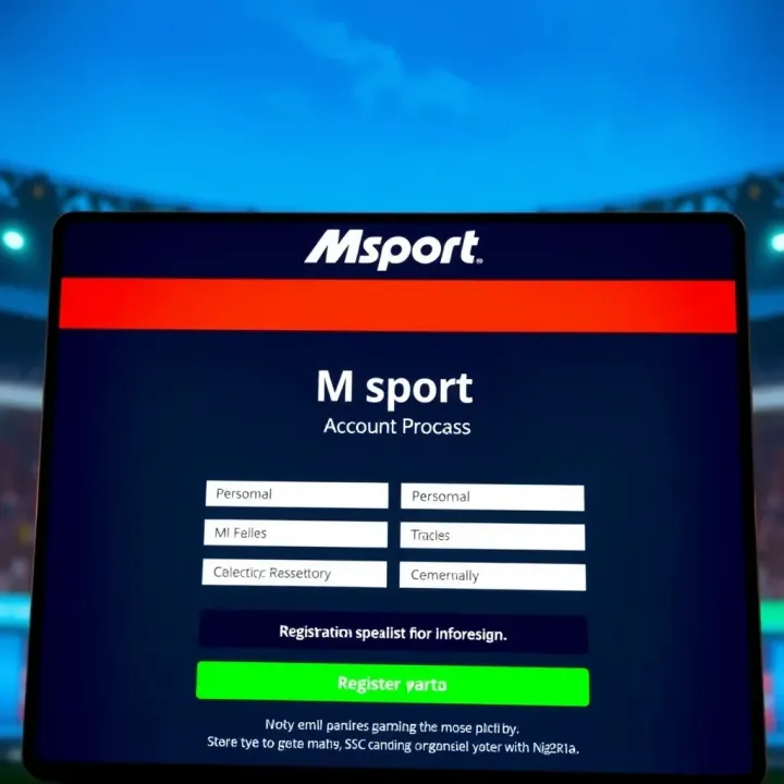 User interface displaying the Msport registration form with fields for personal information