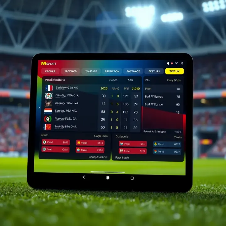 Interface displaying virtual football match predictions and betting odds