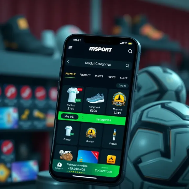Exploring Product Categories and Pricing on Msport Mobile App Browsing various product categories on the Msport mobile app with Nigerian Naira prices