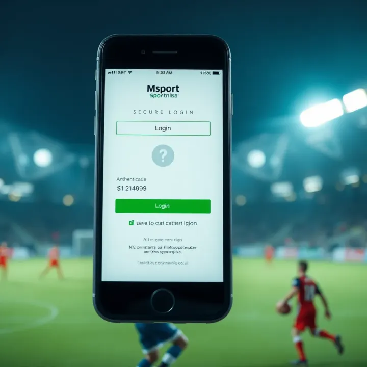 Secure mobile login screen displaying authentication interface for sports app