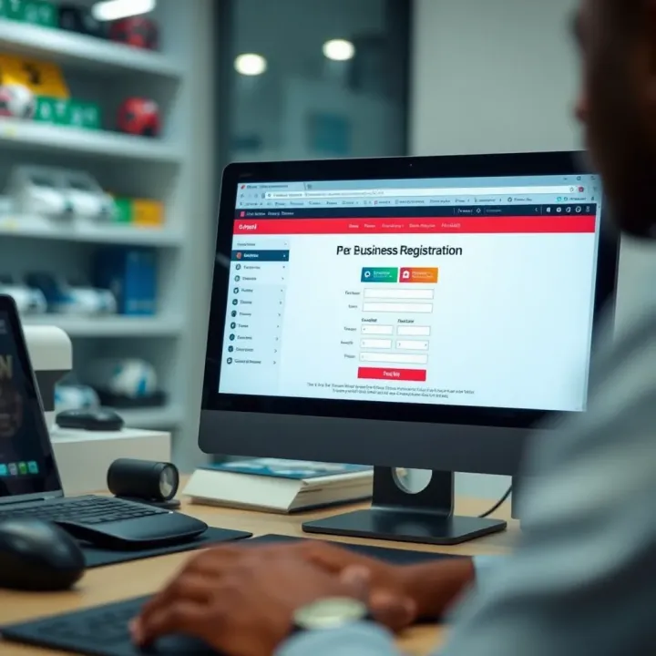 Completing Your MSport Business Registration Online in Nigeria A close-up of a computer screen showing an online business registration form