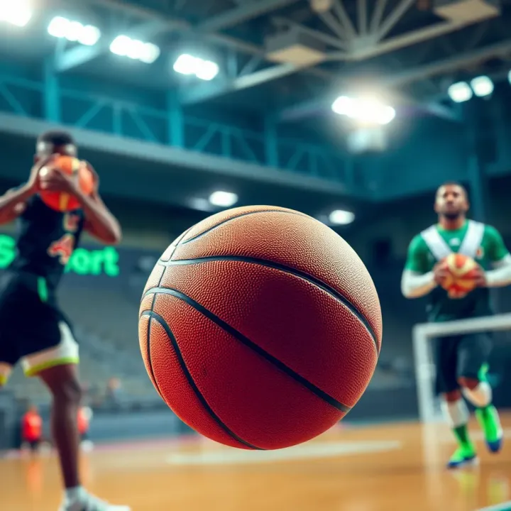 Conceptual graphic of responsible sports betting with basketball theme and Nigerian flag colors