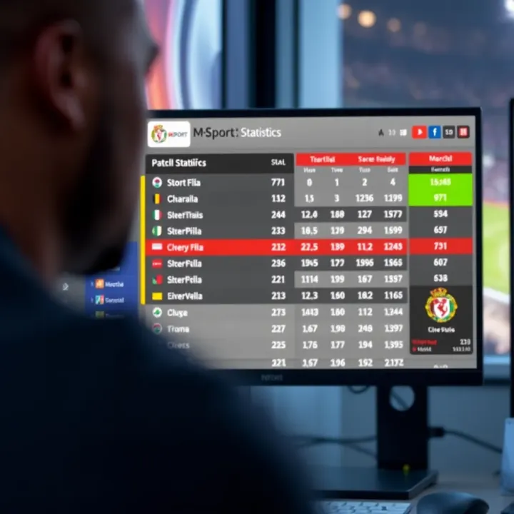 Computer screen displaying football match statistics and live score tracker for Nigerian football fans