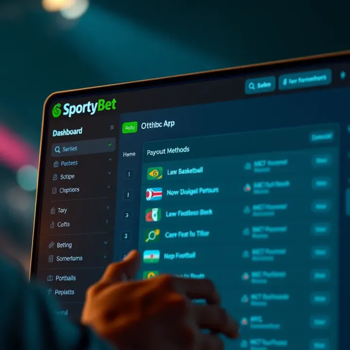 Betting options and payout methods on SportyBet dashboard
