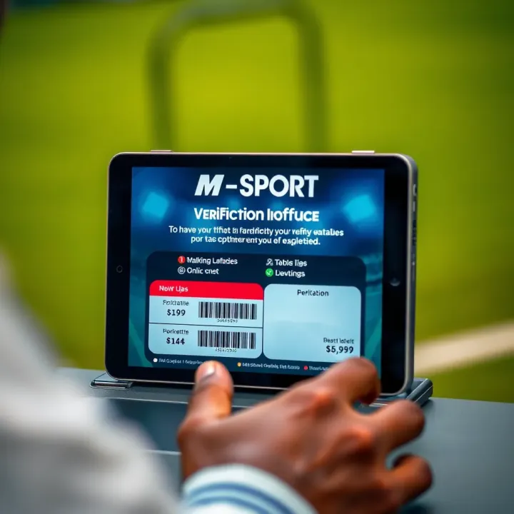 M-Sport Platform Verification Interface A digital device displaying a secure verification interface for M-Sport platform users in Nigeria