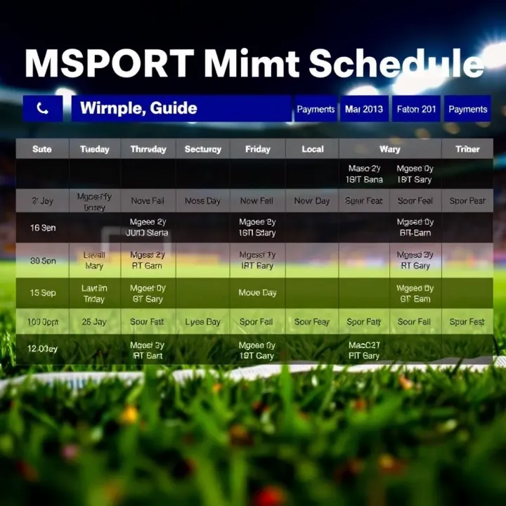 Calendar highlighting payment dates for MSPORT in Nigeria