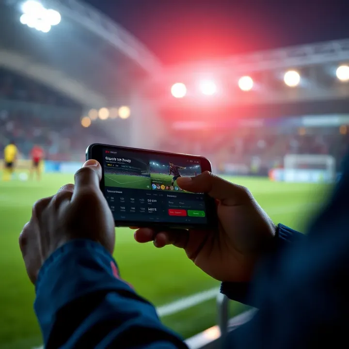 Online Sports Betting Platform Features of MSport UG User interacting with an online sports betting platform on a mobile device