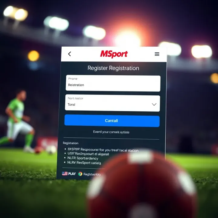 Illustration of the registration form on MSport Mobile with input fields for user information